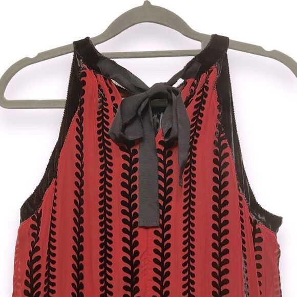 NWT - Max Studio Red Floral Velvet Shift Dress - Picture 7 of 8